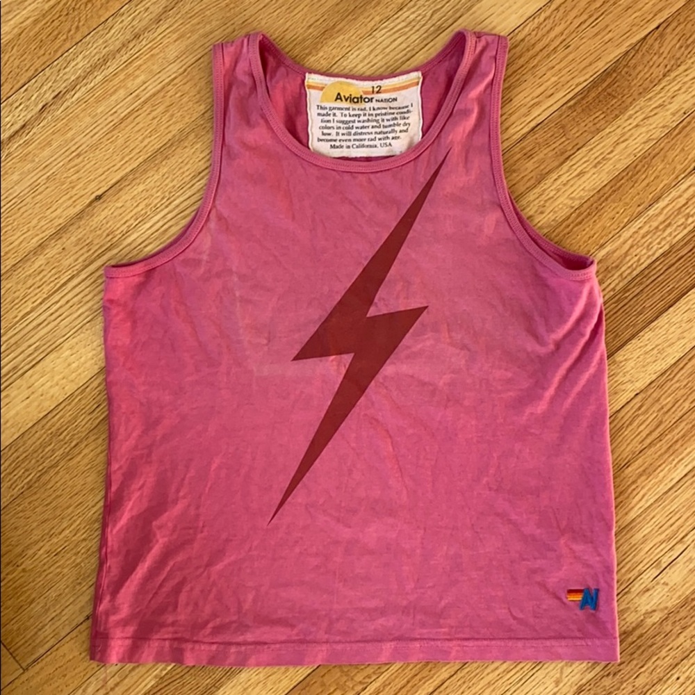 Aviator Nation Lightening pink tank XS